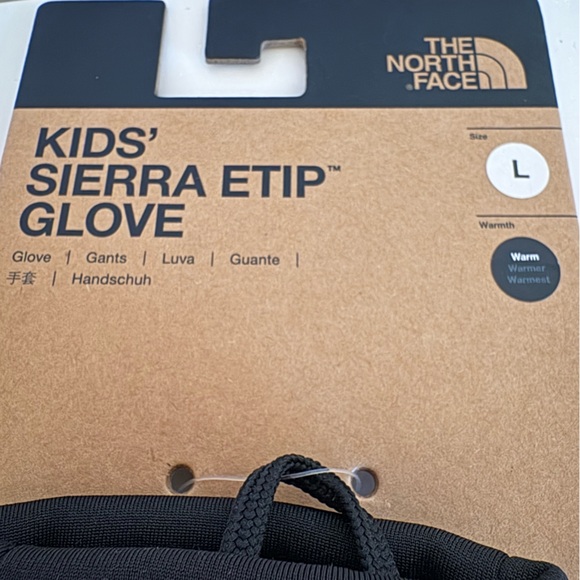 THE NORTH FACE Youth Sierra Etip Gloves in Black, Size Large, New with Tags - Picture 5 of 5
